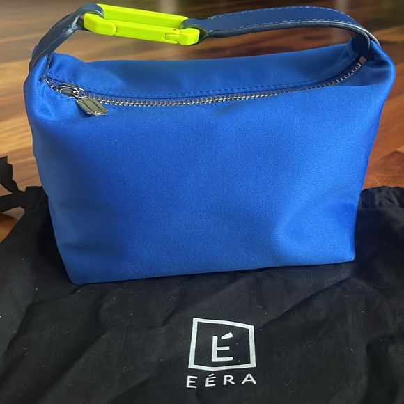 EERA Moonbag Satin Handbag - Royal Blue & Yellow snaphook, NEW